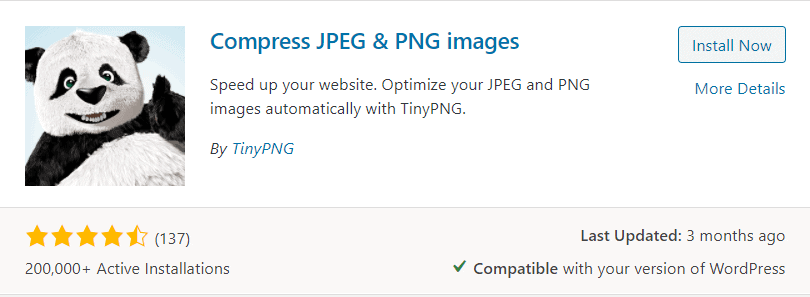 TinyPNG WordPress plugin for image compression and optimization.