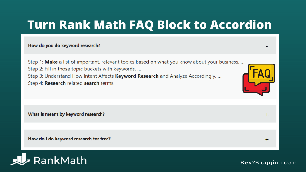Turn Rank Math FAQ Block to Accordion