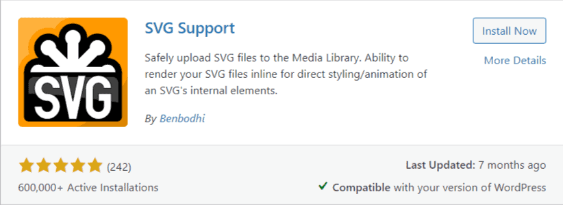 SVG support WordPress Plugin