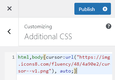 CSS cursor in Wordpress