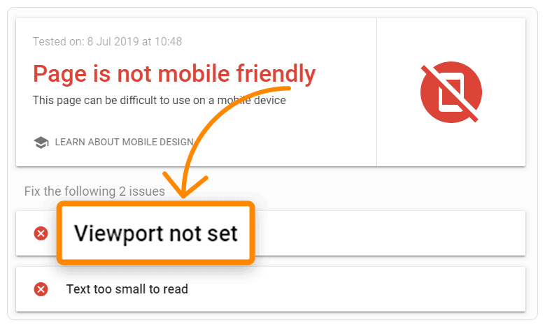 check view port is added or not in mobile friendly test