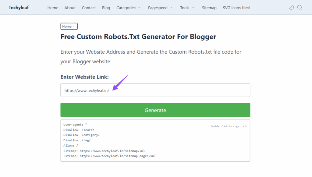 Free-Custom-Robots-txt-Generator-For-Blogger-Techyleaf