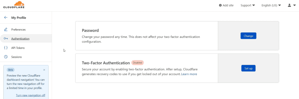 Step-2 Select authentication option
