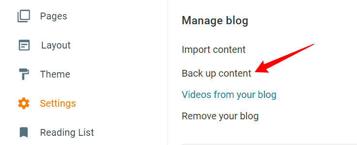 Backup Blogger Posts content