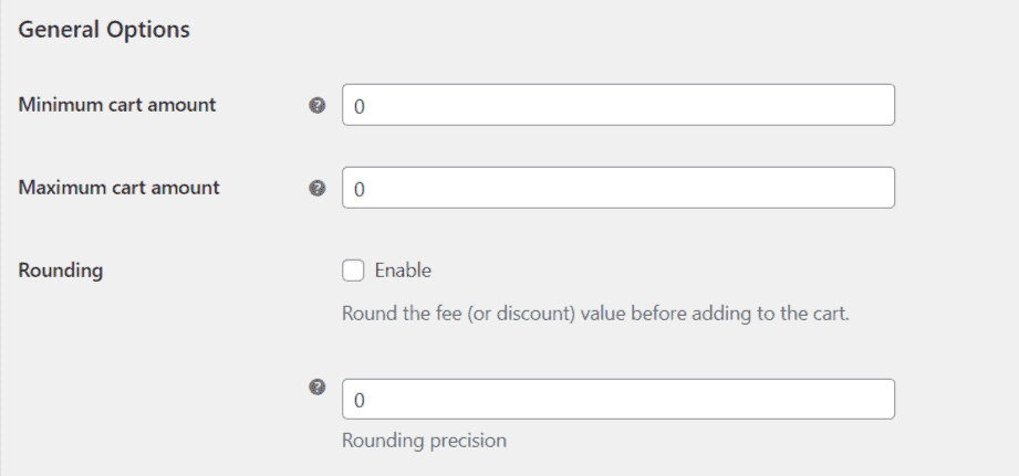 Minimum cart amount for COD charges WooCommerce settings 