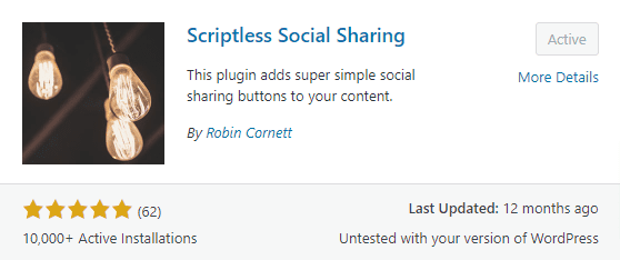 Scriptless Social Sharing plugin