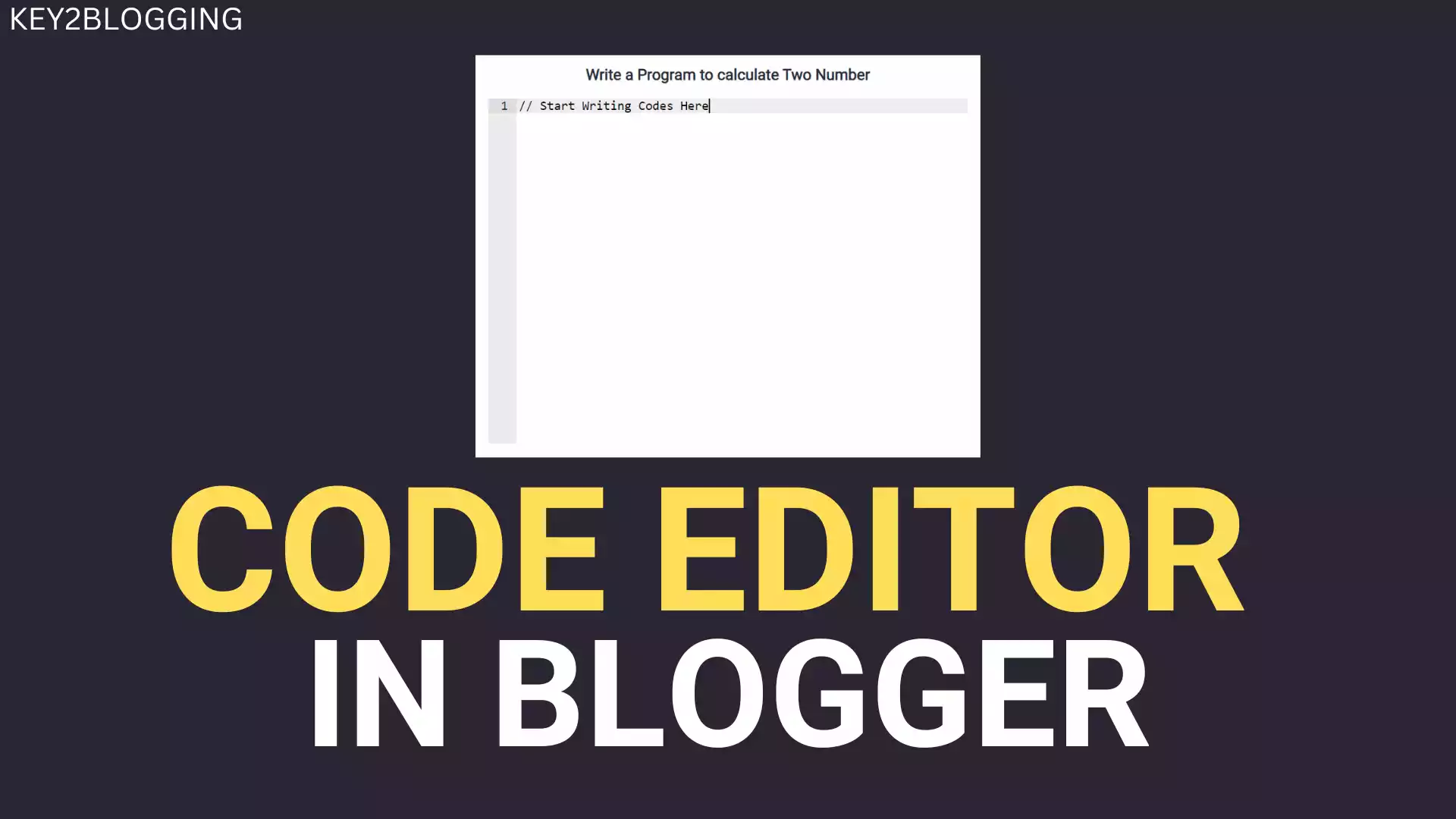 Code Editor in Blogger