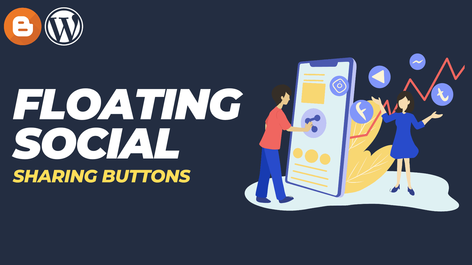 Floating social sharing buttons in wordpress and blogger