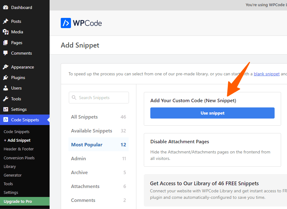 How to add Code snippet in WP code plugin in WordPress