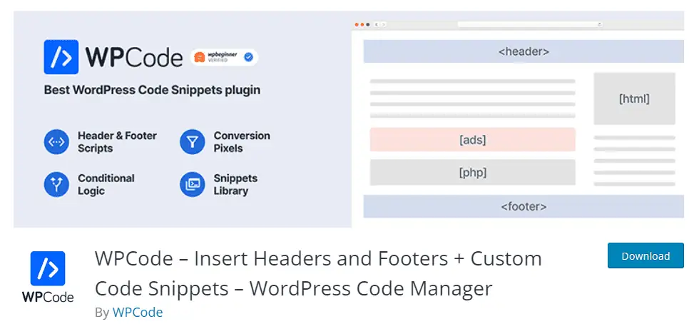 WP Code – Insert Headers and Footers