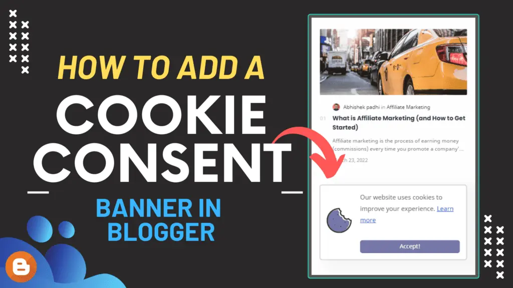 How to add a cookie consent banner on Blogger