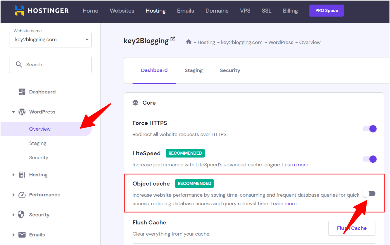How To Enable Hostinger Object Cache For WordPress Websites? | Key2Blogging