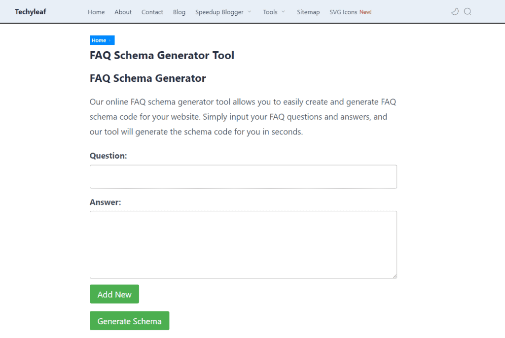 FREE Online FAQ Schema Generator Tool