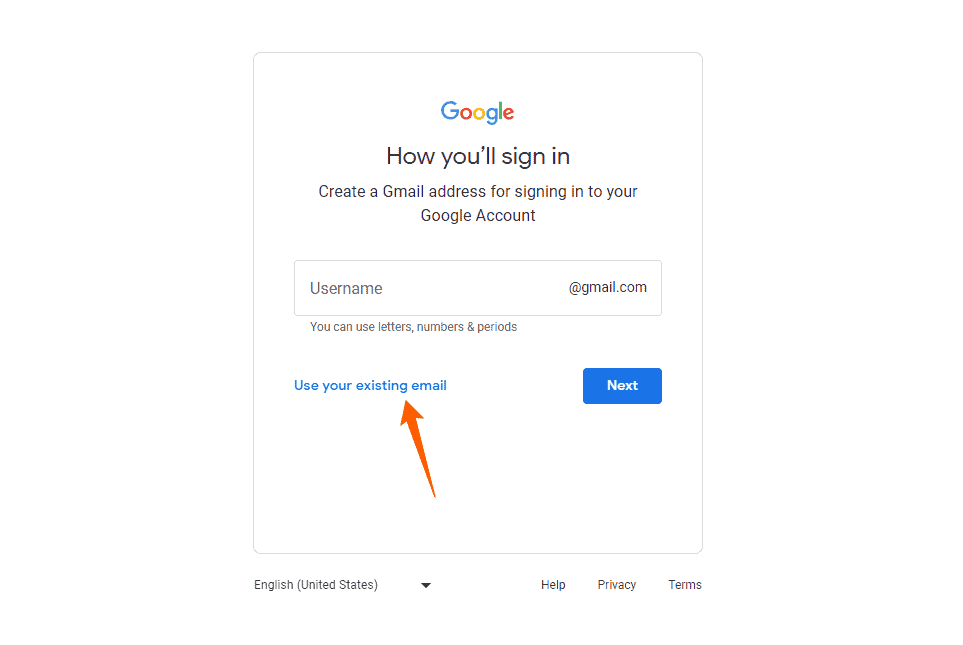 Create Google account using Business Email address