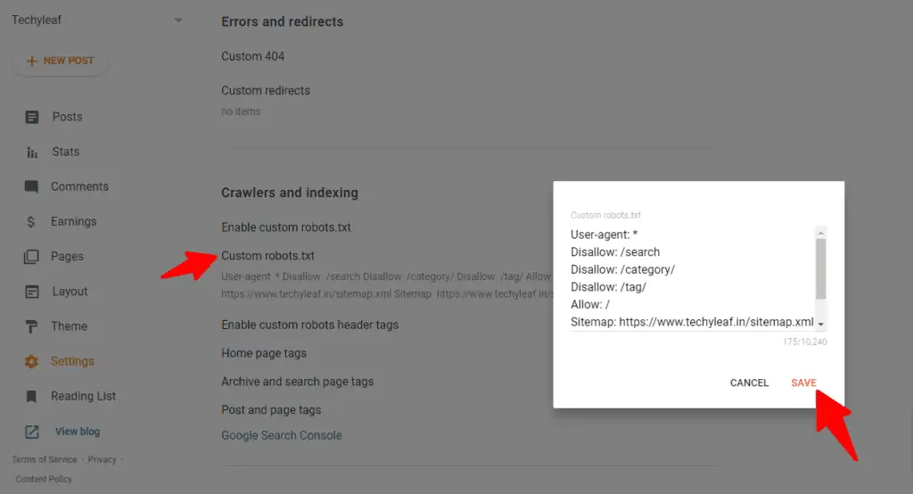 How to add Custom Robots.txt in Blogger