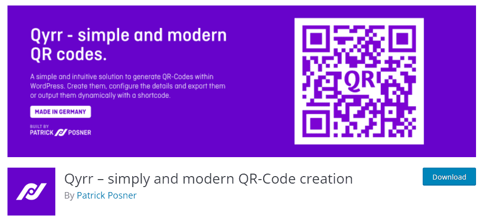Qyrr - QR code generator plugin for wordpress
