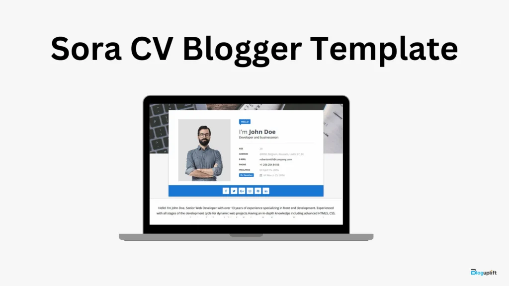 Sora CV Blogger Template