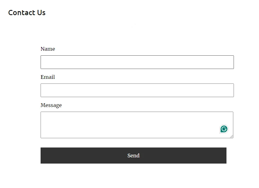 contact form in blogger website by adding CSS