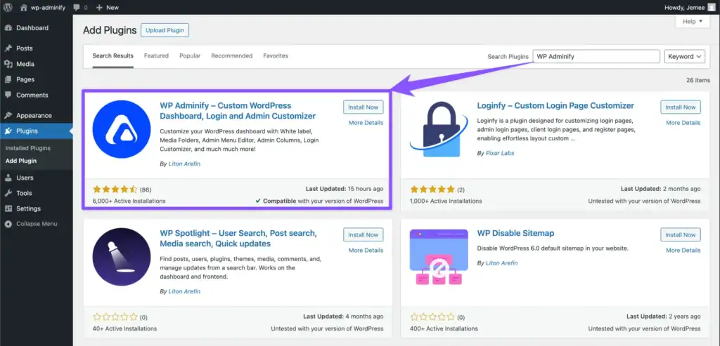 How to Install WP Adminify Plugin