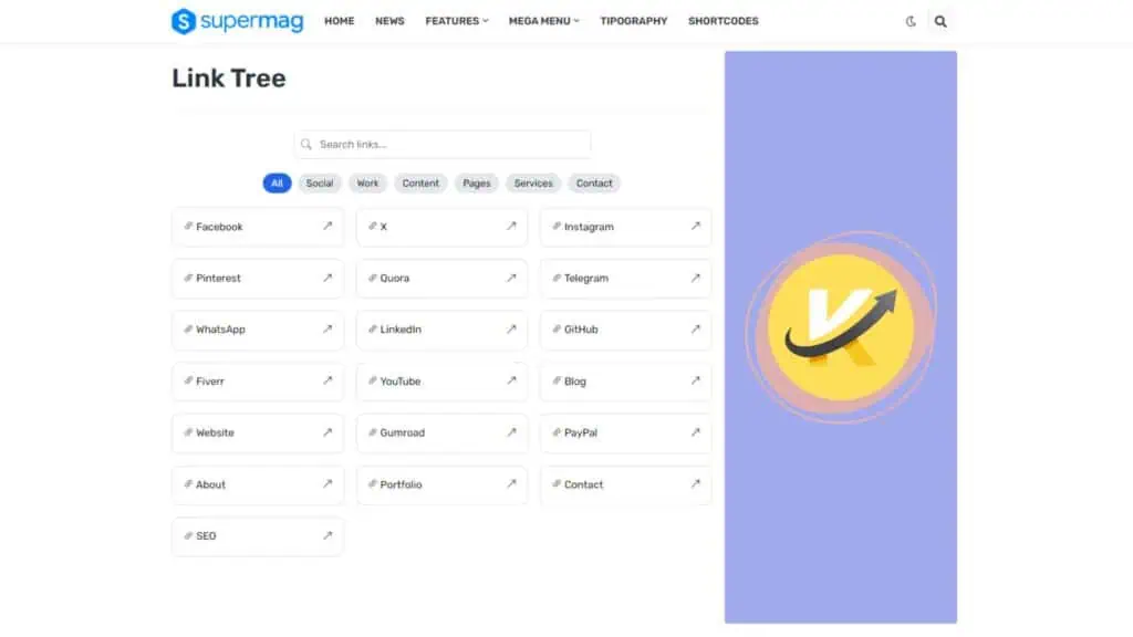Link Tree Preview in Blogger