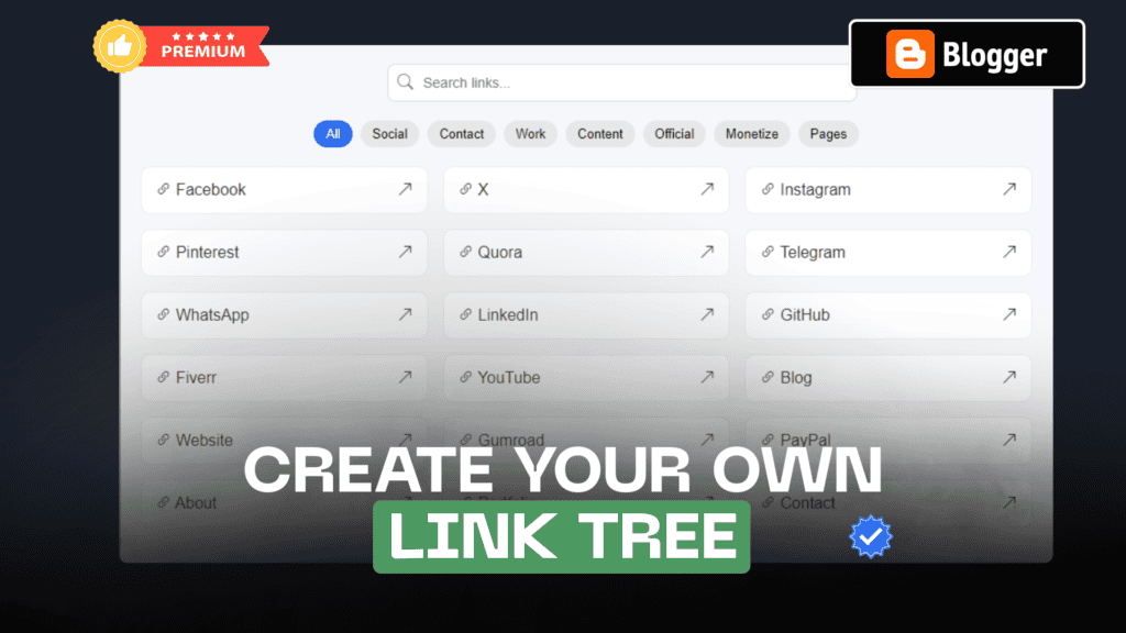 Linktree Alternative for Blogger Website