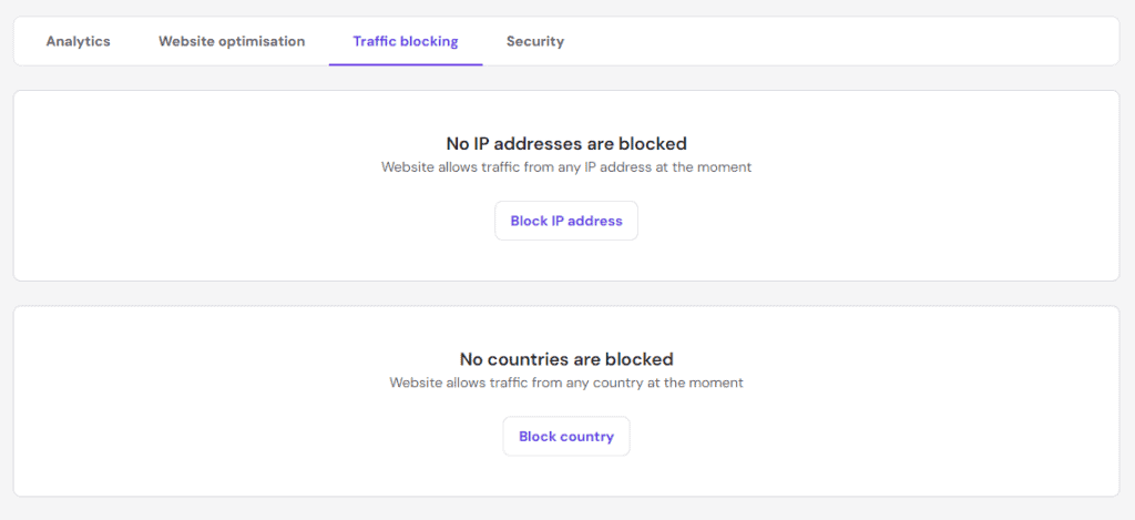Block country in hostinger