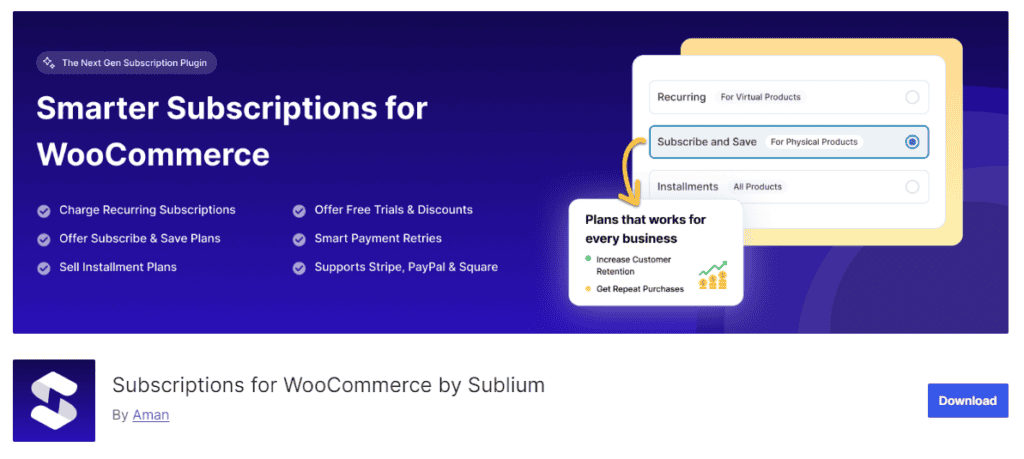 subscription for WooCommerce by sublium