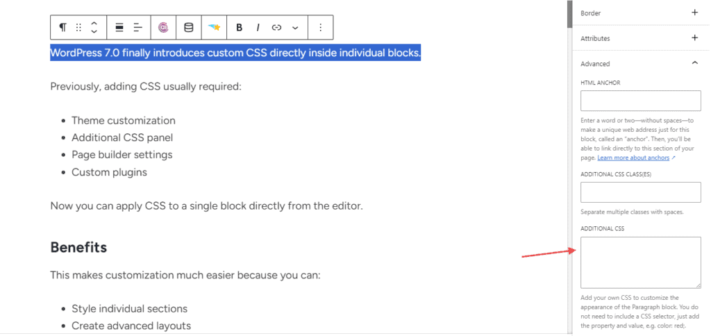 Additional CSS on wordPress