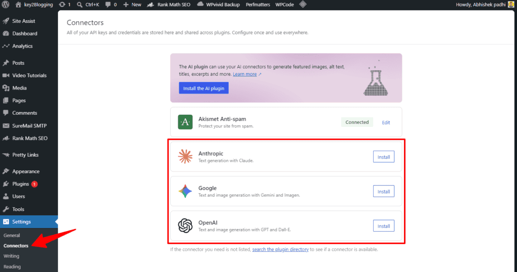 WordPress AI Connectors