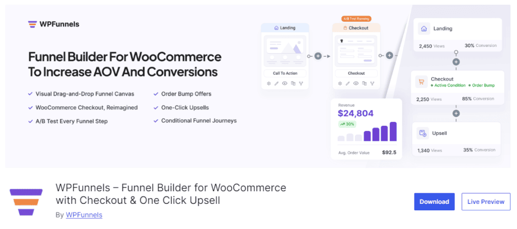 WPFunnels – Funnel Builder for WooCommerce with Checkout & One Click Upsell